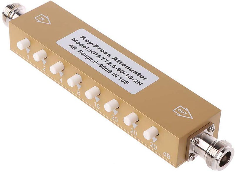 BECEN (N) Female to Female 50 ohm Push-Button Step attenuator,Key-Press Attenuator,DC to 2.5GHz (90db) - Image 1